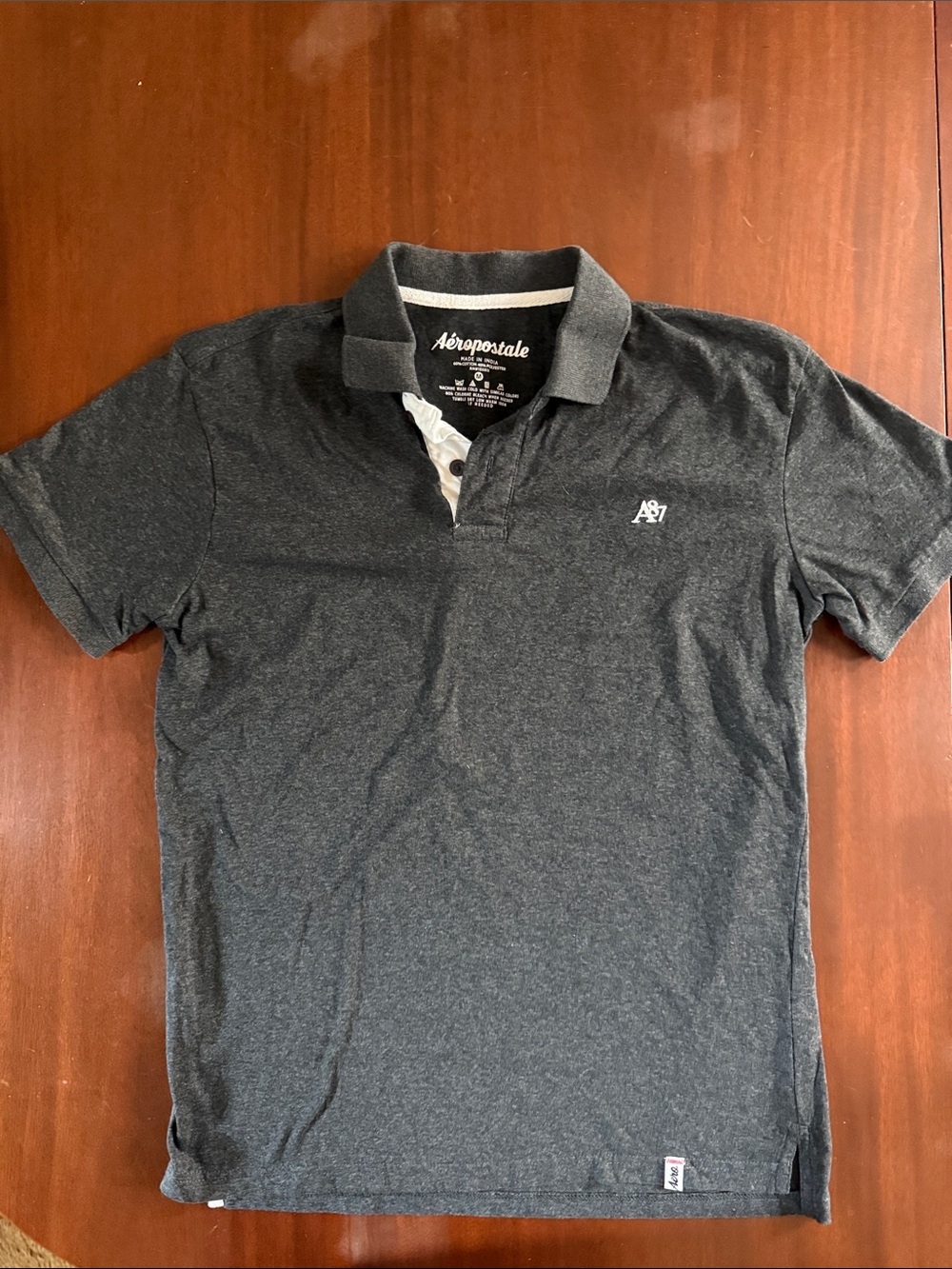 Aeropostale Men’s Heather Charcoal Polo Shirt